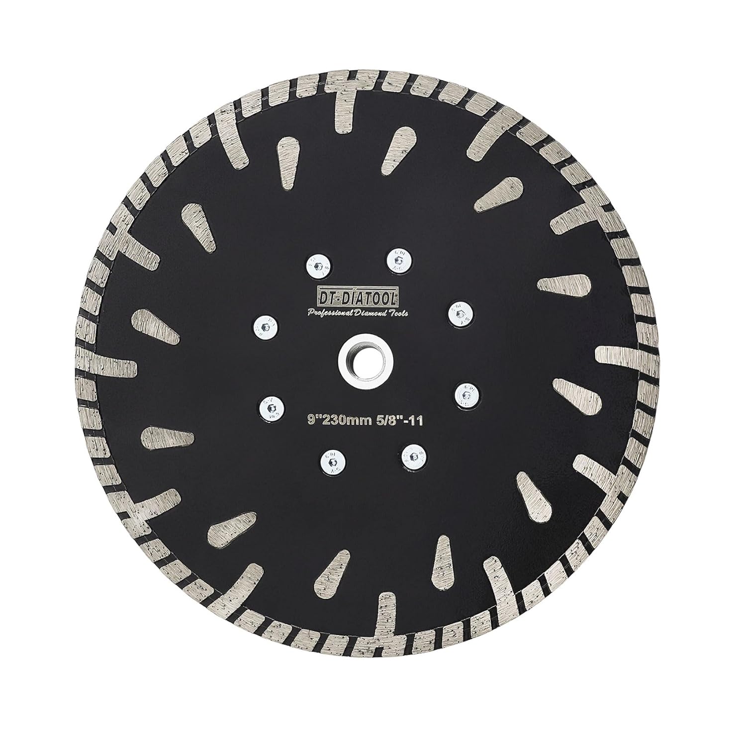 DT-DIATOOL Diamond Blade 9 Inch for Concrete Granite Brick Diamond Disc with Slant Protection Teeth for Angle Grinder