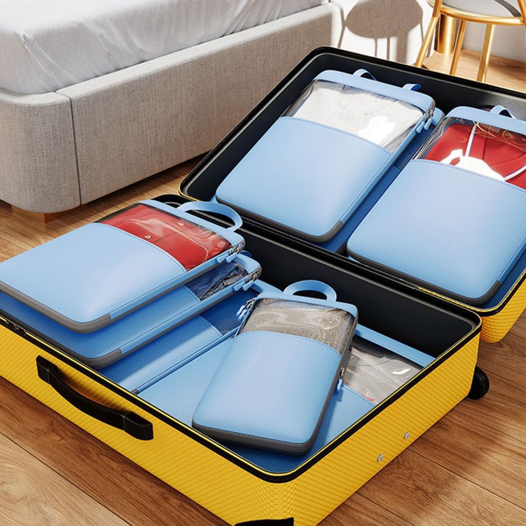 Lot de 4 organiseurs de bagages portables de compression pour sacs à dos et valises