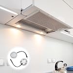 2pcs EL Male Plug Range Hood Light Bulbs Recessed, 6.8cm/2.68in Diameter DC 12V 6500K Stainless Steel Range Hood LED Light Replacement Lights Accessories for Stove Kitchen