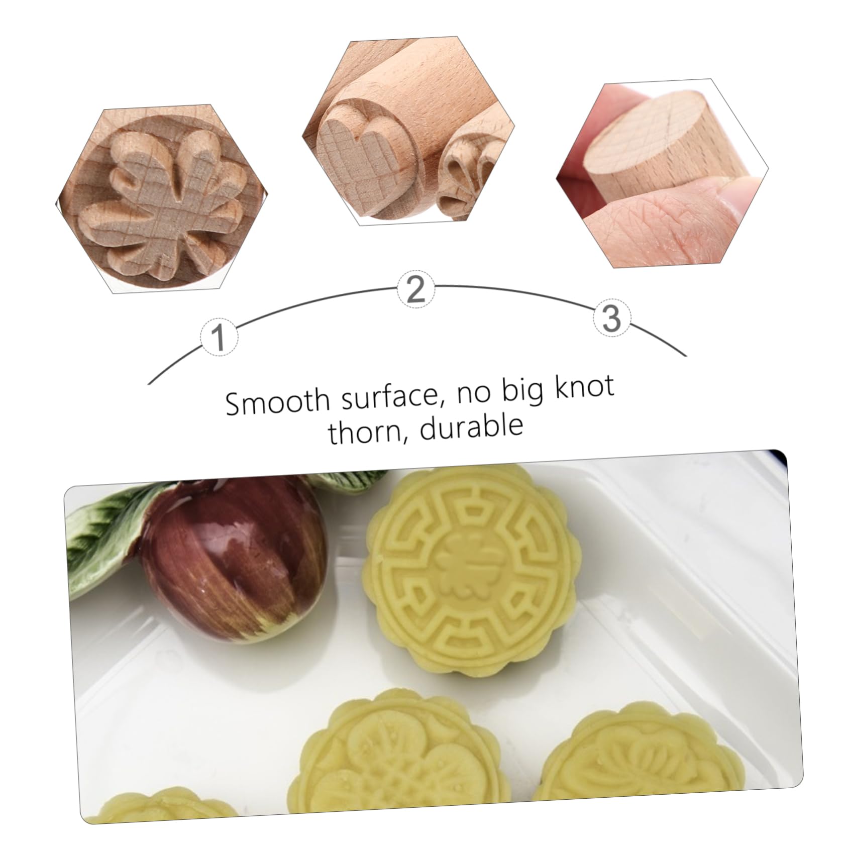 NUOBESTY 3stücke Holzstempel Für -projekte Teiliges Aus Handgefertigten Holzstempeln Mit Verschiedenen Designs Für Töpferarbeiten Und Kreative Bastelarbeiten