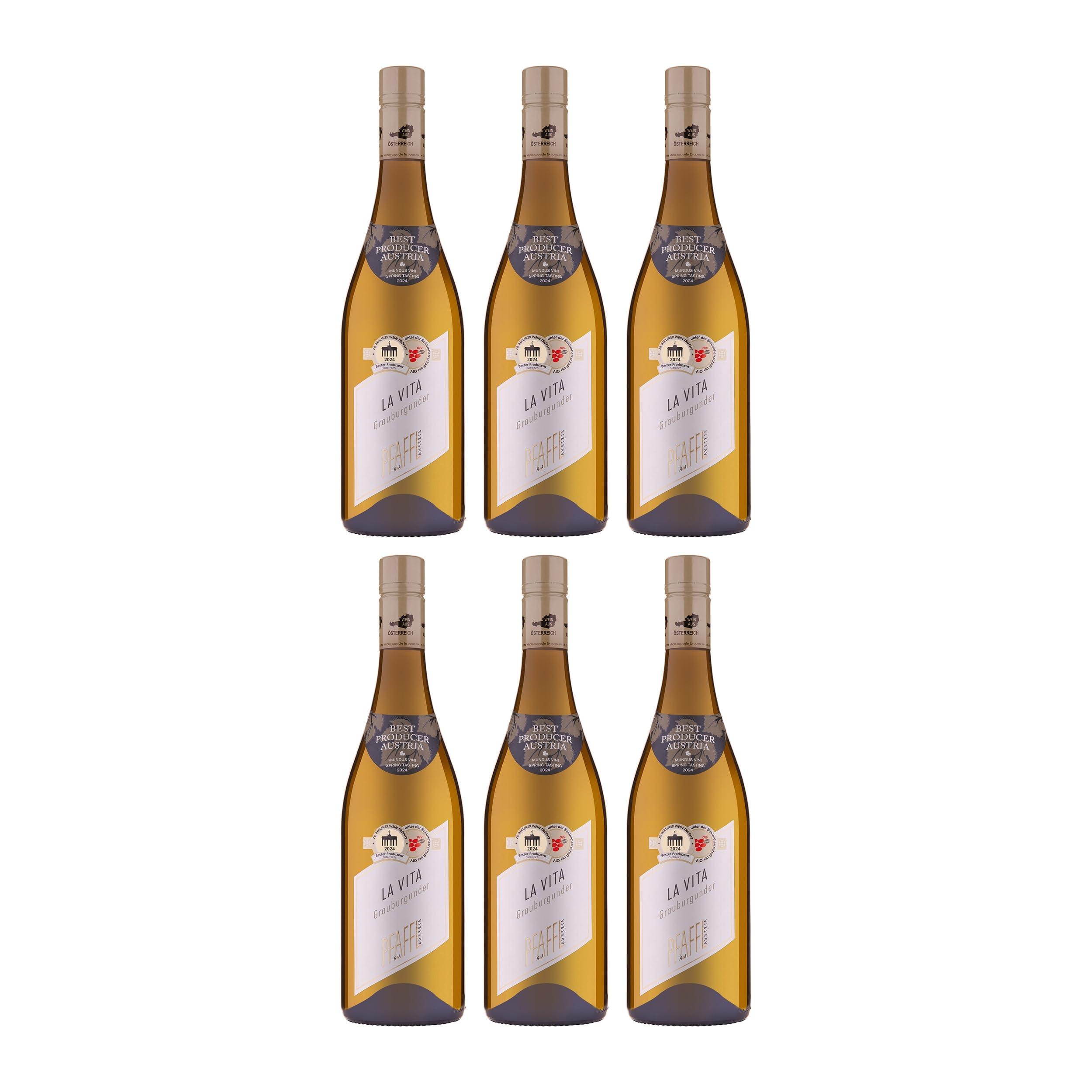 Weingut R&A Pfaffl LA VITA Grauburgunder Weisswein Weiss trocken Österreich inkl. FeinWert E-Book (6 x 0.75 l)
