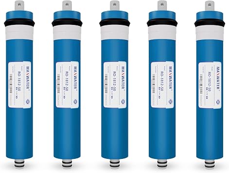 50 GPD Reverse Osmosis RO Membrane Under Sink Drinking Water Filter Purifier System, Universal Fit Replacement Cartridge for FLTMEME50, MC7, WP560018, TW30-1812-50-5 Packs