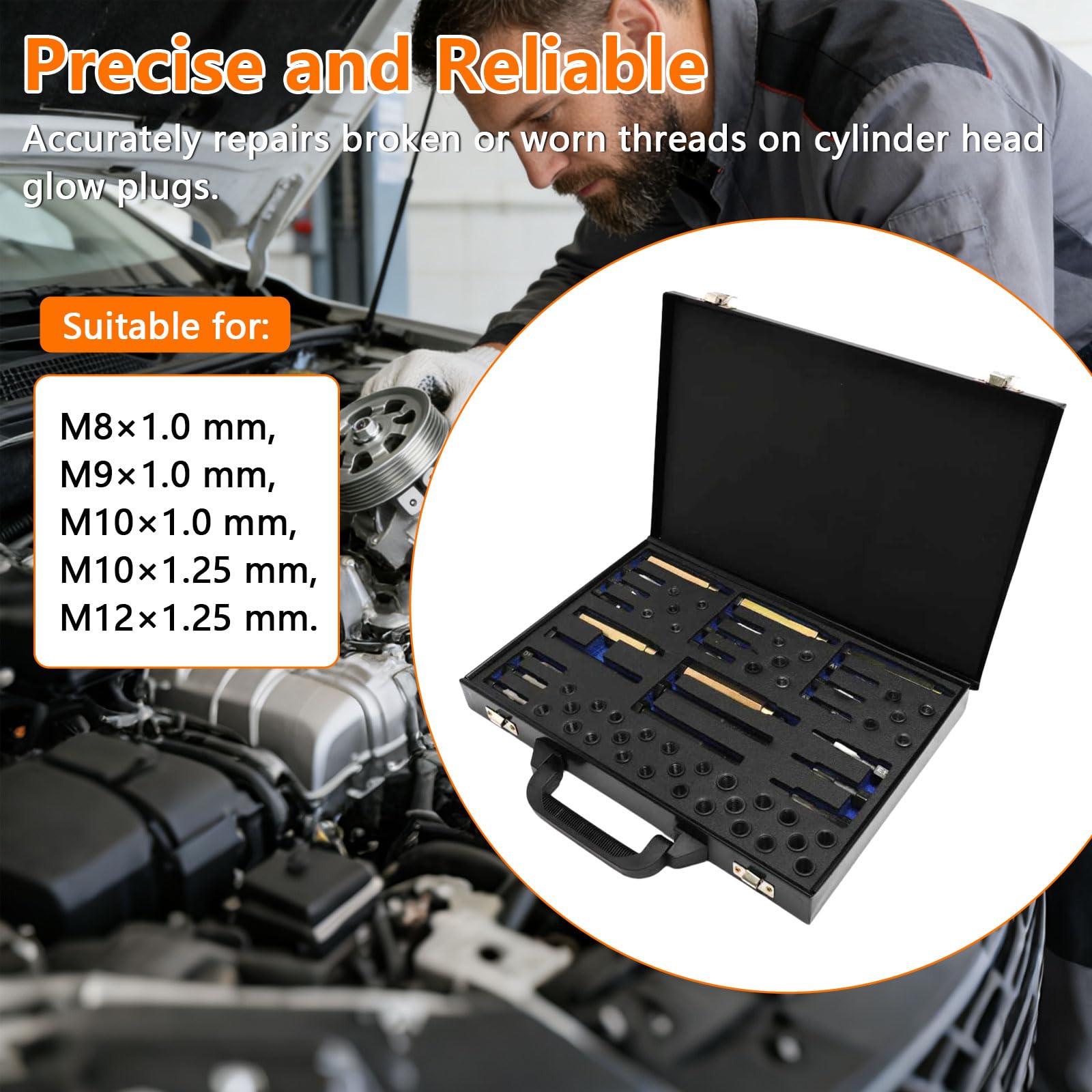 Kit di riparazione per filettatura candela, M8 – M9 – M10 – M12, kit di riparazione filettatura candela