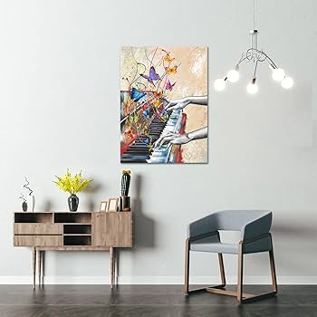 Amazon.com: VANSEEING Vintage Music Canvas Wall Art Piano