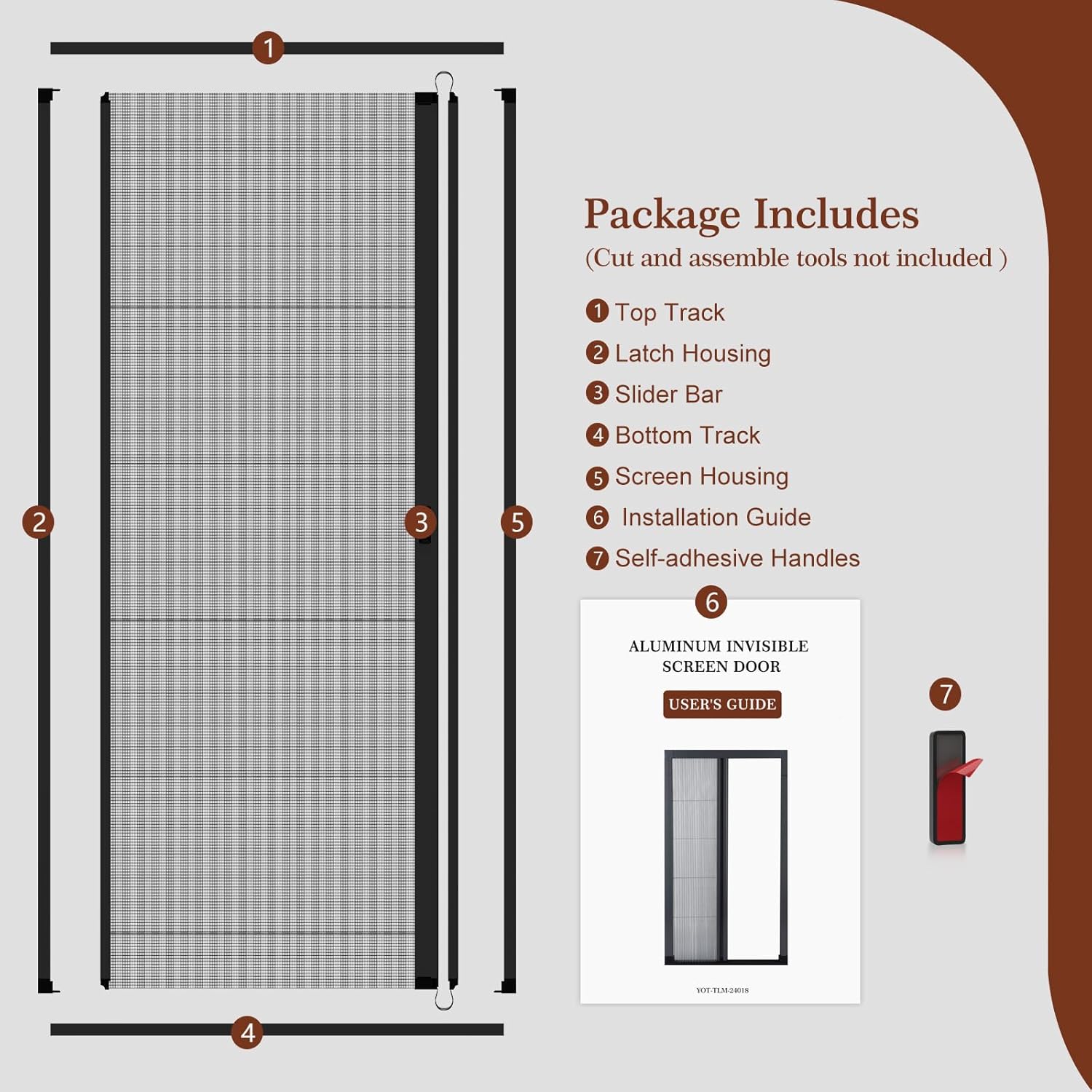 Yotache Retractable Screen Door Fit Doors 32"x80", Black Aluminum Frame and Foldable Invisible Screen Mesh for Single Patio Front Sliding Doors