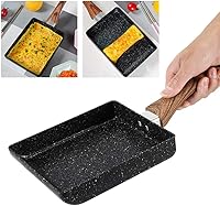 Vista 7 de Sartén japonesa para tortilla, sartén antiadherente japonesa para huevos Tamagoyaki, sartén rectangular para huevos, práctica sartén para huevos
