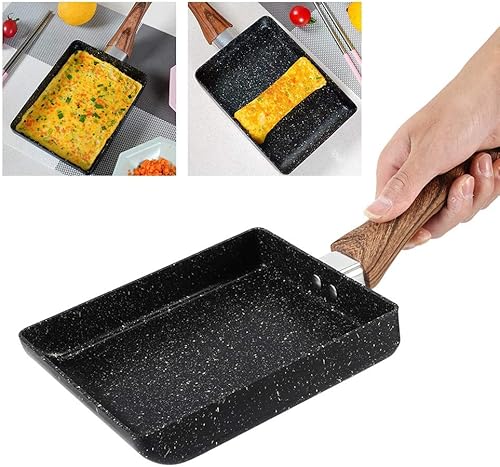 Miniatura 7 de Hapivida Sartén japonesa para tortillas sartén japonesa antiadherente para huevos Tamagoyaki sartén rectangular para huevos práctica sartén para