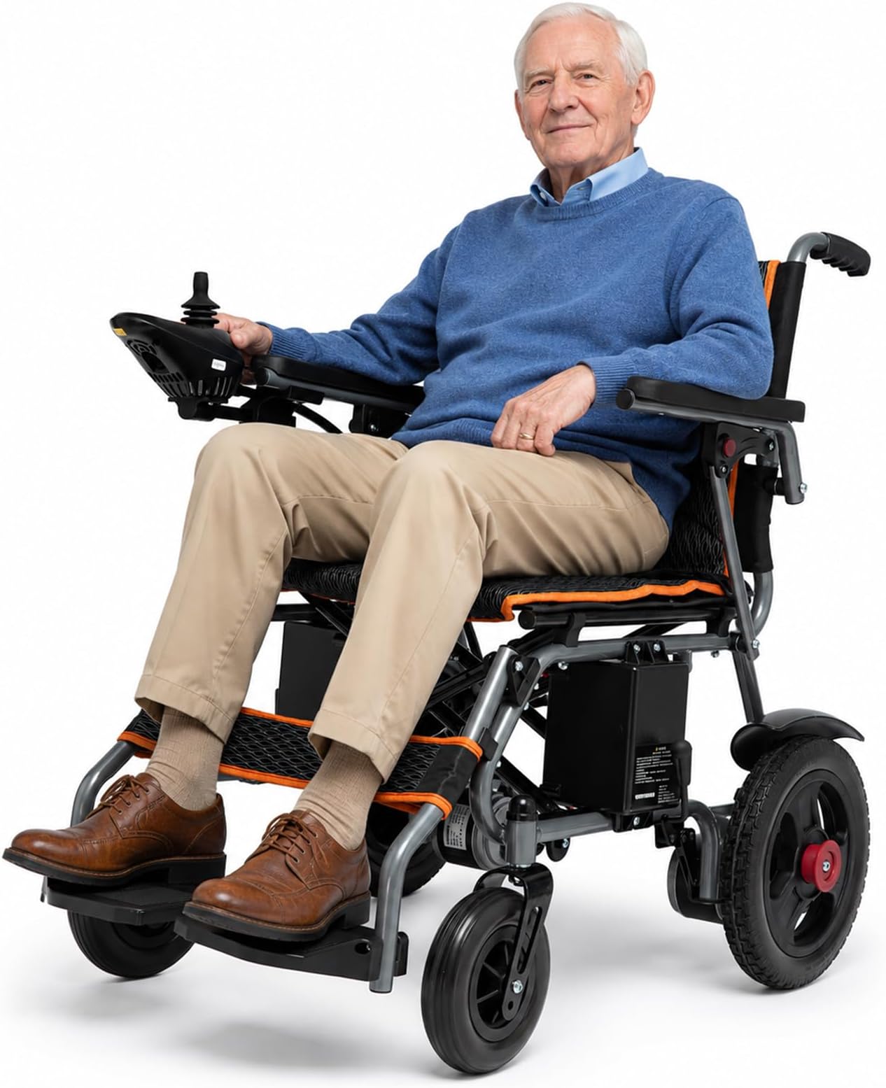 Electric Wheelchair for Seniors & Adults, Lightweight & Foldable, Dual Motor All-Terrain Power Wheelchair, One-Click Mute Function, Airline Approved, Portable Mobility Solution