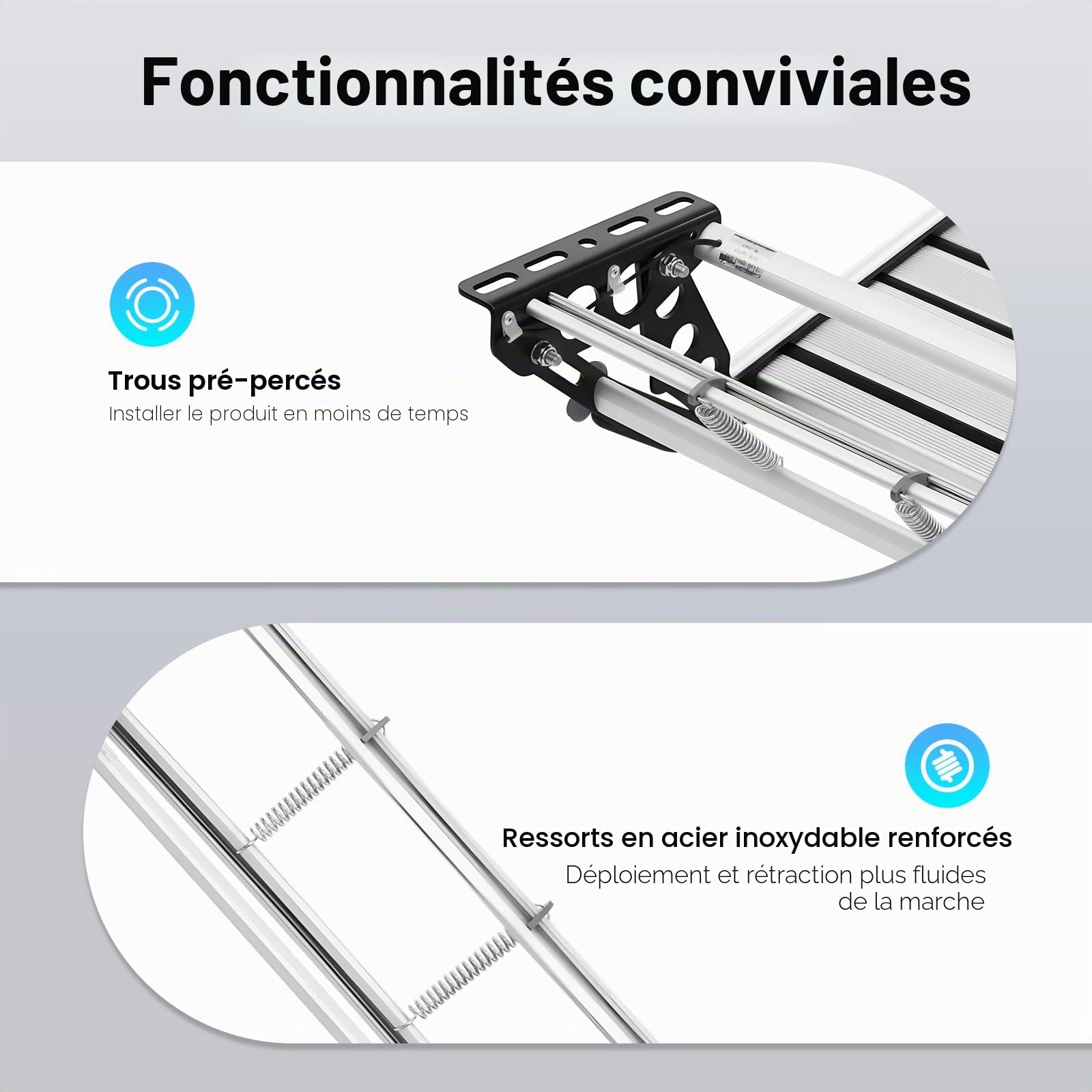 Marchepied électrique pliable pour camping, 12 V, en alliage d'aluminium, avec barre lumineuse LED pour camping-car et caravane