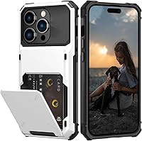 Vista 16 de Nvollnoe Compatible con iPhone 15 Funda con ranura para tarjetas, resistente, protectora de doble capa, a prueba de golpes, ranura oculta