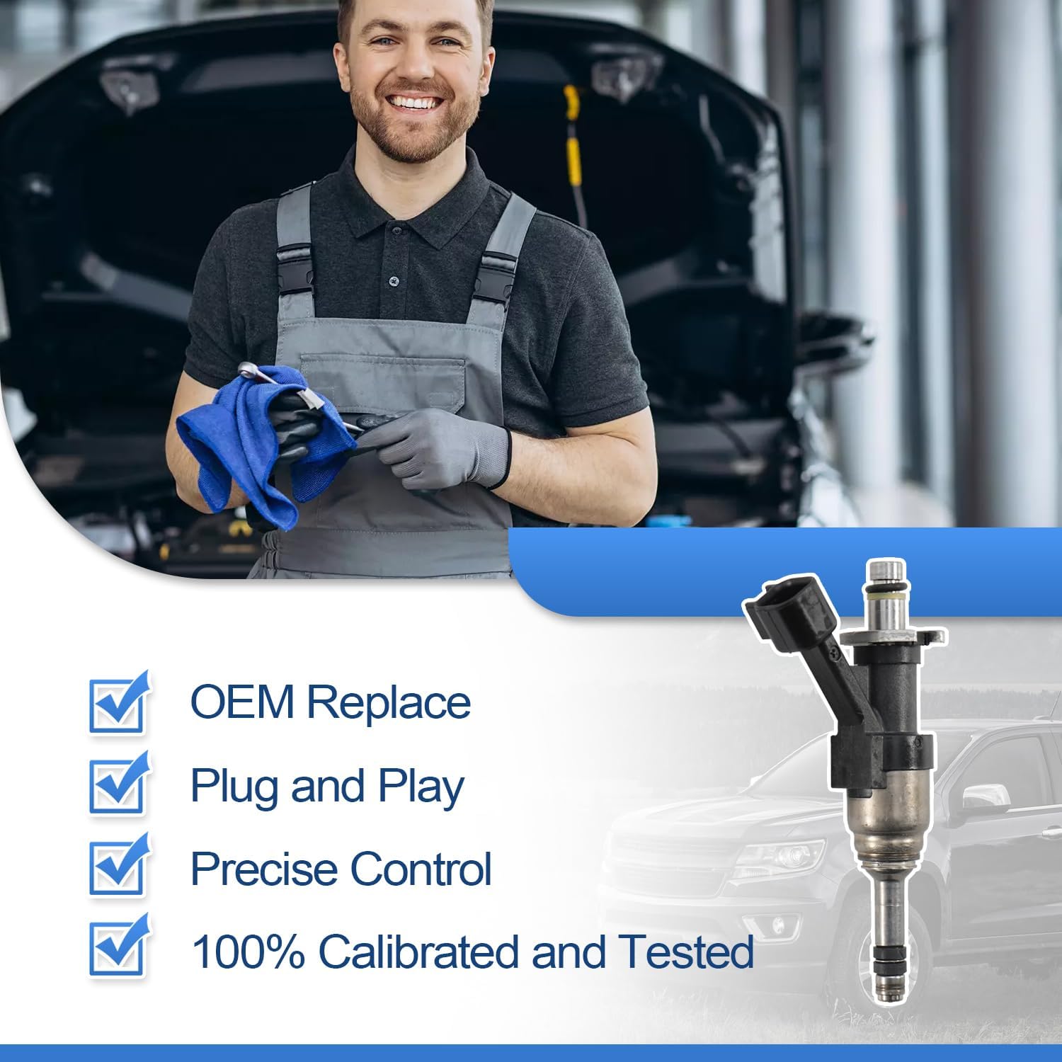 Set of 8 Fuel Injector Compatible with Chevrolet Silverado 1500 2500 2014-2018 Tahoe/Suburban 2015-2018 Cheyenne 2014-2018 GMC Sierra 1500 Yukon 2015-2018 Replaces 12668390 FJ1217