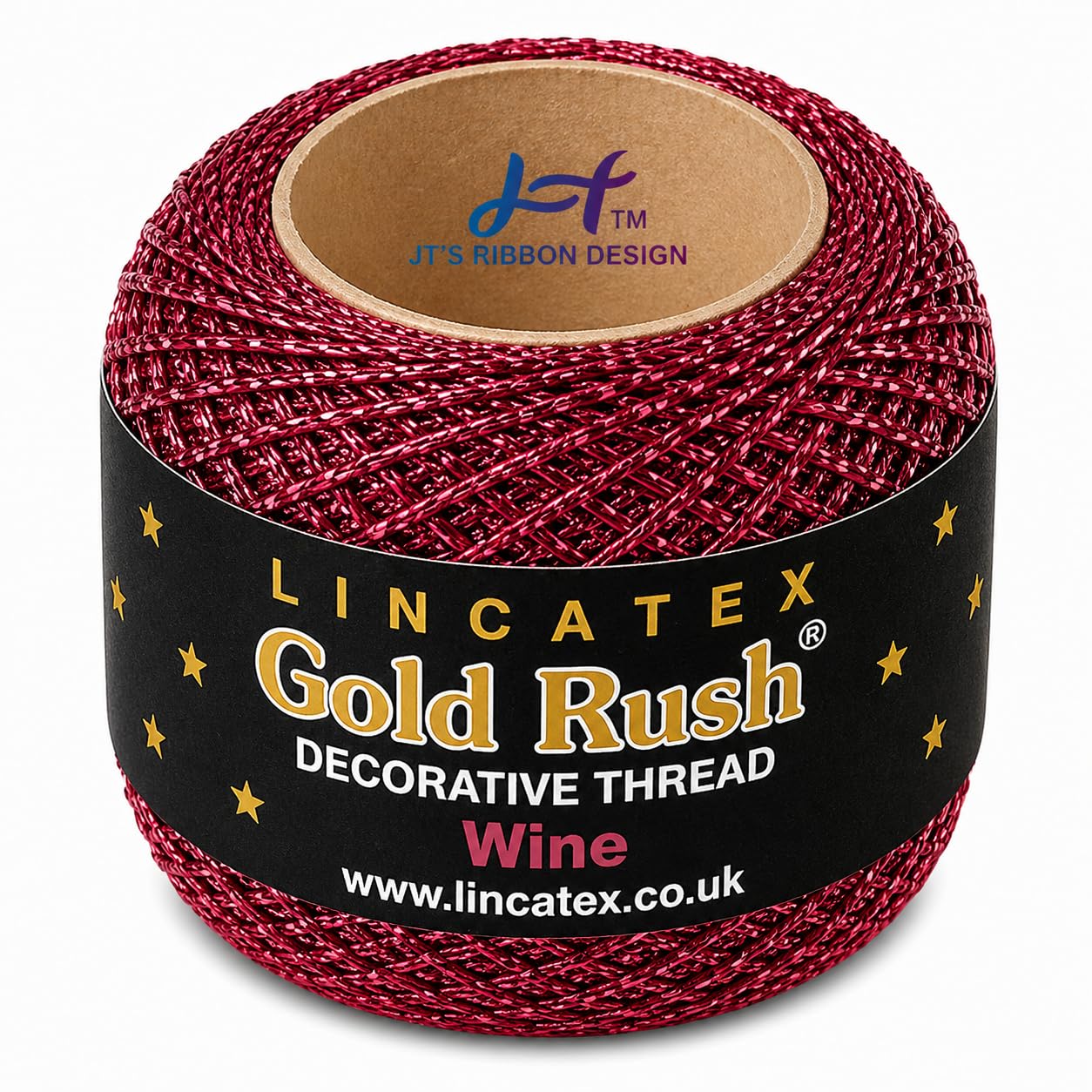 LINCATEX Gold Rush Metallic Decorative Thread 80 Metre Rolls 20 Colours (Wine) โ image 1
