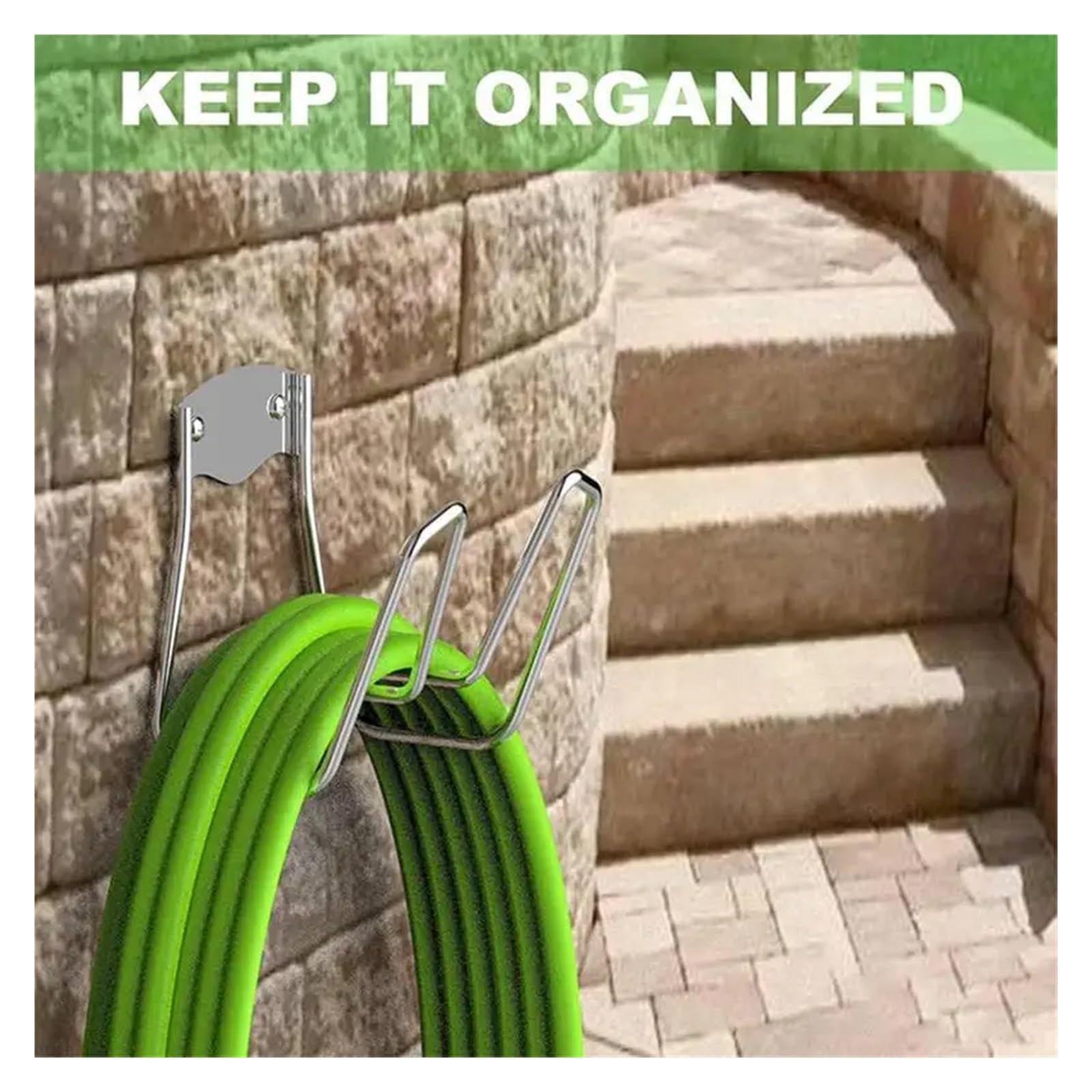 Forniture da giardino 1 pz Fissato Al Muro Tubo Da Irrigazione Da Giardino Tubo Gancio Cremagliera In Metallo Rubinetto Tubo di Irrigazione Organizzatore Supporto di Stoccaggio Tubo di Avvolgimento Te