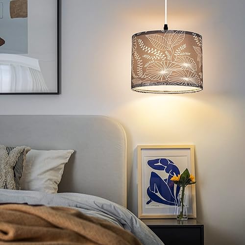 Miniatura 6 de Lámpara colgante enchufable, luz colgante con cable de enchufe con interruptor regulable, lámpara colgante con cable transparente de 15 pies,