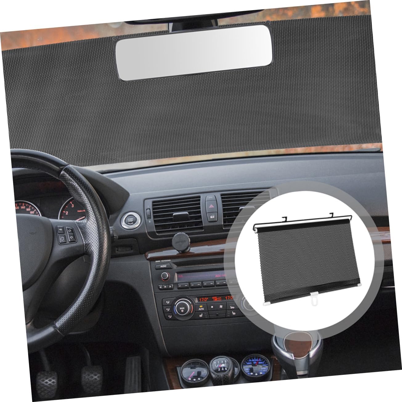 Ciieeo 2pcs Car Window Shade Automatic Retractable Sun Blocking Roller Curtain for Backseat Privacy Uv Easy to Car Models