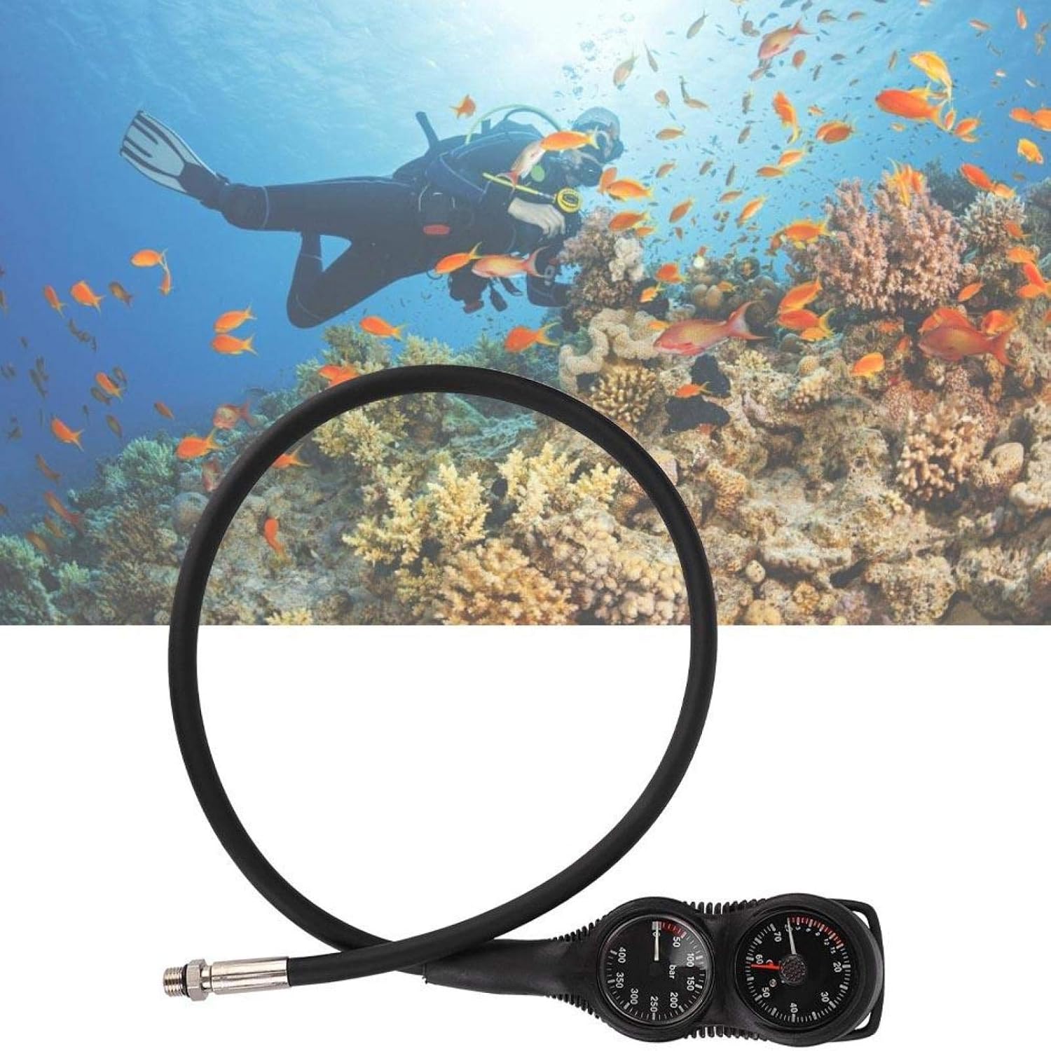 EVTSCAN Digital Diving Gauges Professional Scuba Diving 2 Gauges Pressure Gauge Dive Digital Depth Equipment