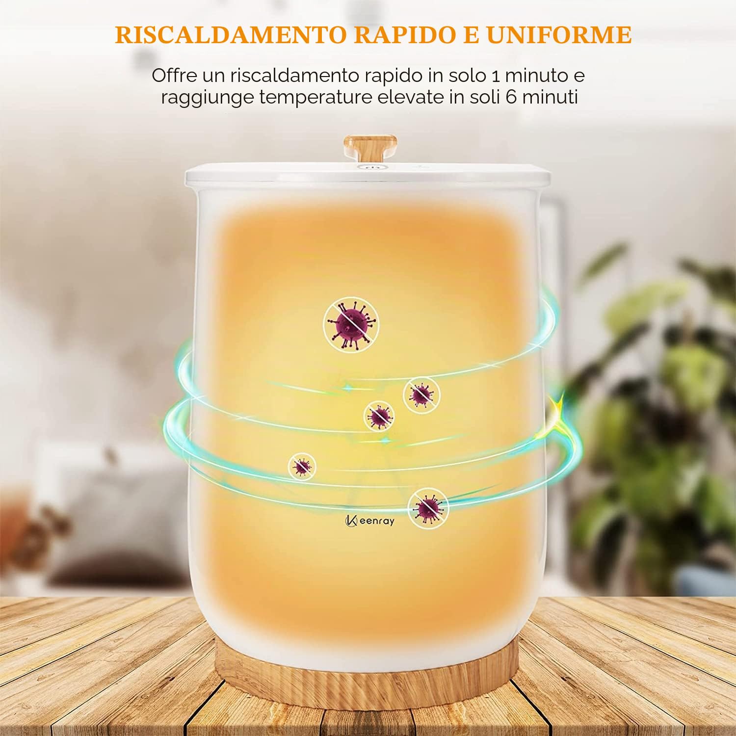 Keenray Scaldasalviette Stile Secchio, Scalda Asciugamani Secchio Elettrico per Bagno, Controllo a 1 Pulsante, Spegnimento Automatico, Adatto a Due Accappatoi Grandi, Coperte Pigiami e Altro