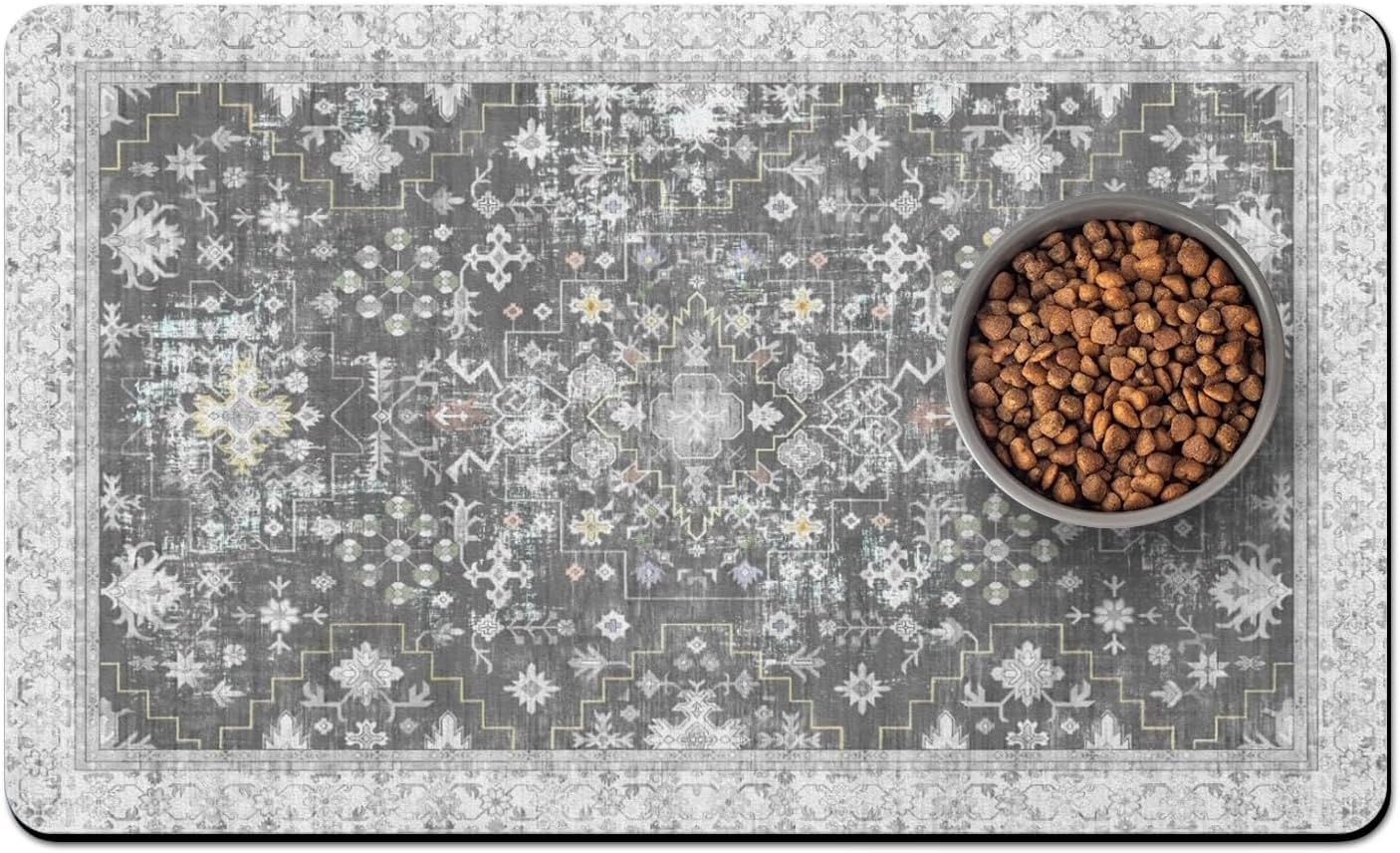 Pet Food Mats for Floor, Absorbent Dog Mat for Food and Water Dispenser Mat, Dog Food Mat Quick Dry Cat Food Mat Pet Supplies
