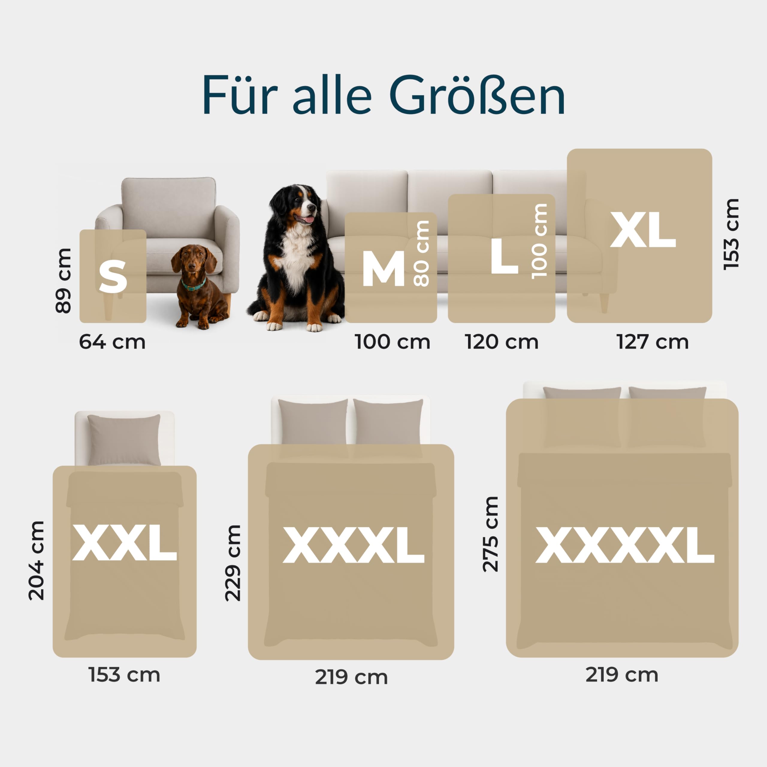 Twinzen wasserdichte Decke 152x203 cm Beige - Reversible Decke Wasserdicht aus Sherpa-Fleece - Hundedecke Sofa und Bett - Waschbar