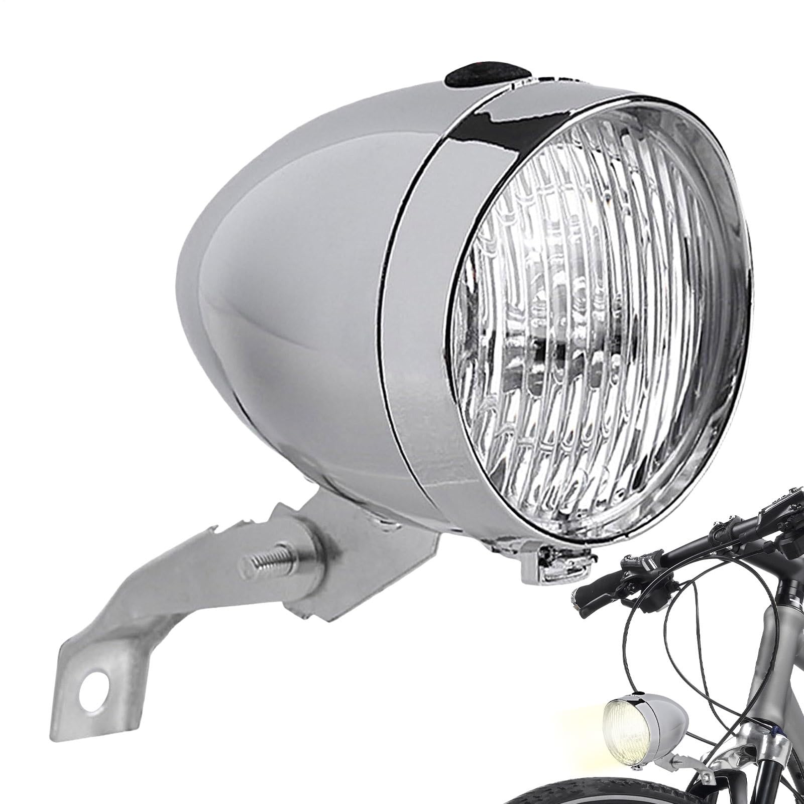 Luce Anteriore per Bici | Lampada Frontale per Bicicletta,Faro Retrò Impermeabile 3 LED Unisex per Ciclismo Notturno da Montaggio Universale a LED