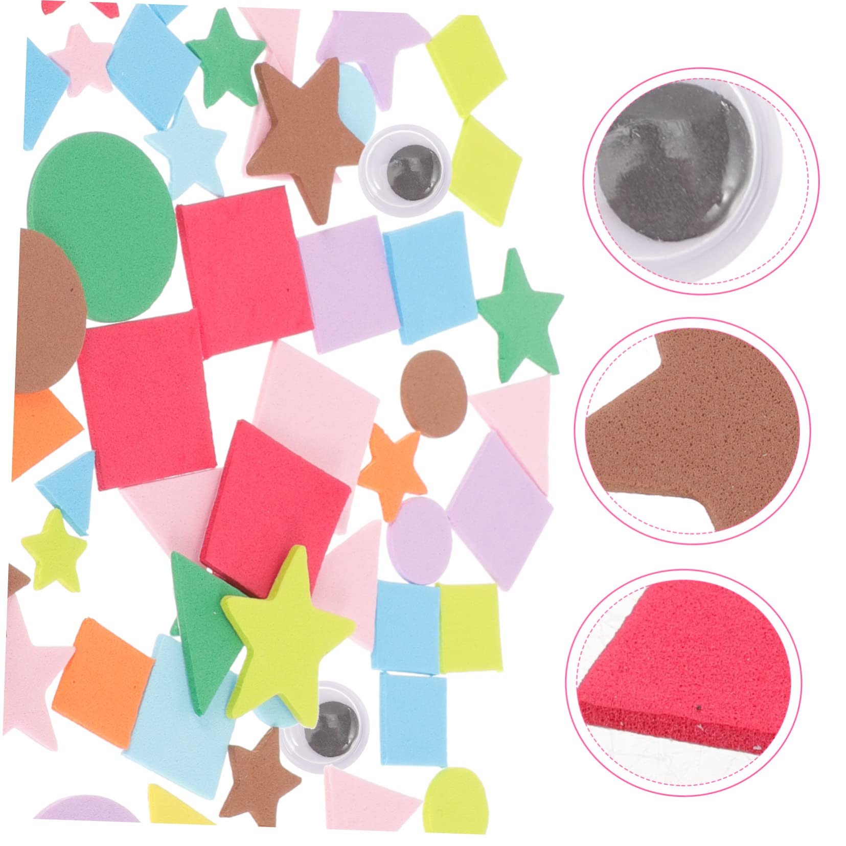 Gatuida 4 Juegos Pegatinas de Espuma Autoadhesivas Geométricas Manualidades Infantiles Surtidos con Ojos Móviles Decoración y Proyectos DIY