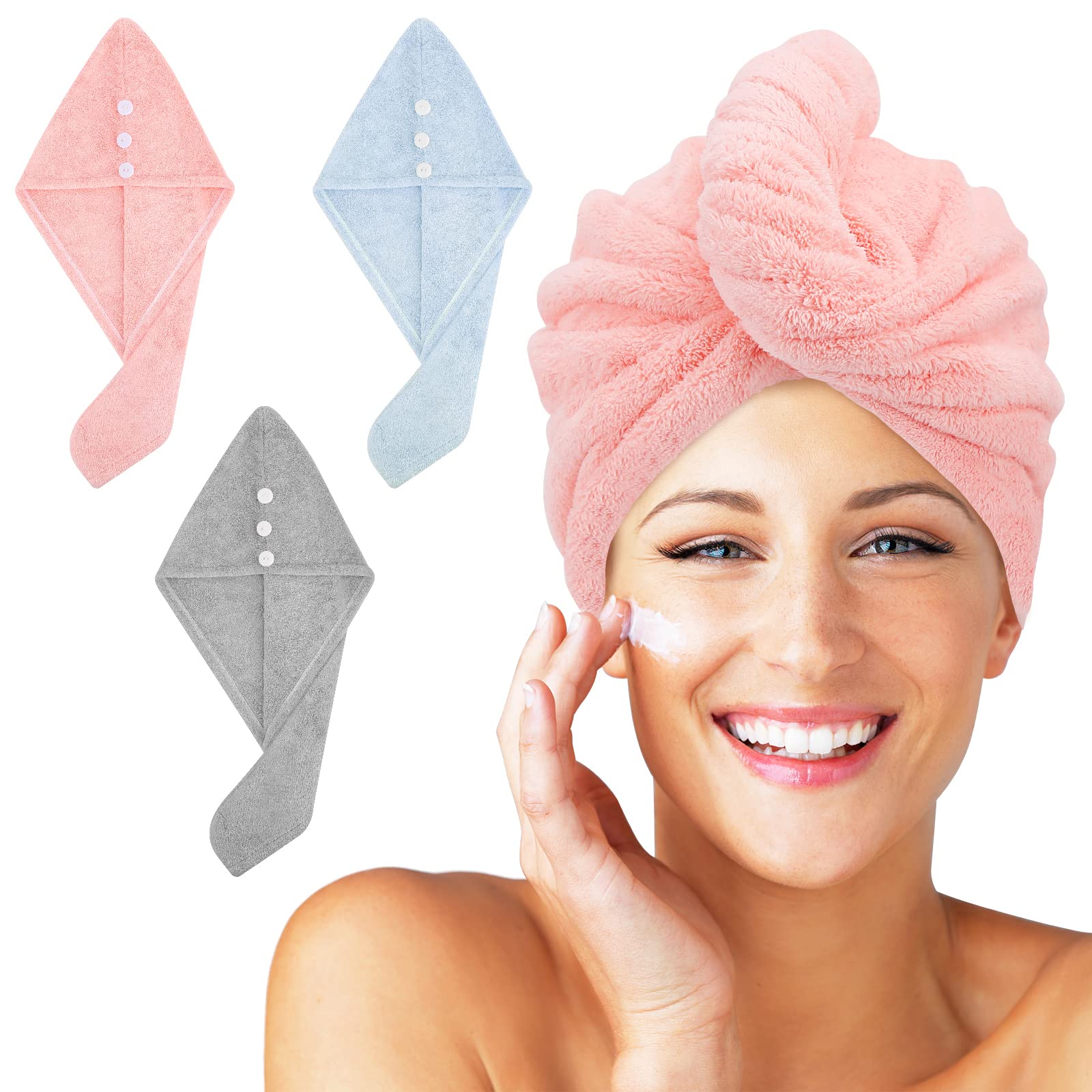 FREATECHMicrofiber Hair Towel and Shampoo Brush Bundle