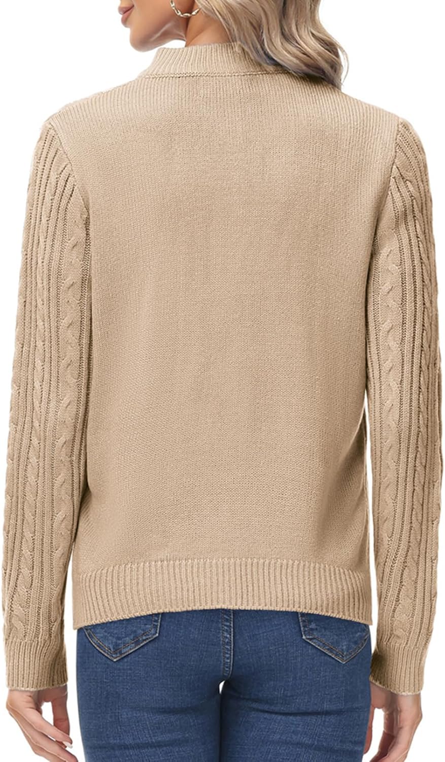 KANCY KOLE Women's Zip Up Sweaters Jacket, Cable Knit Chunky Cardigan Sweater with Pockets, Fall Winter Clothes - Image 8