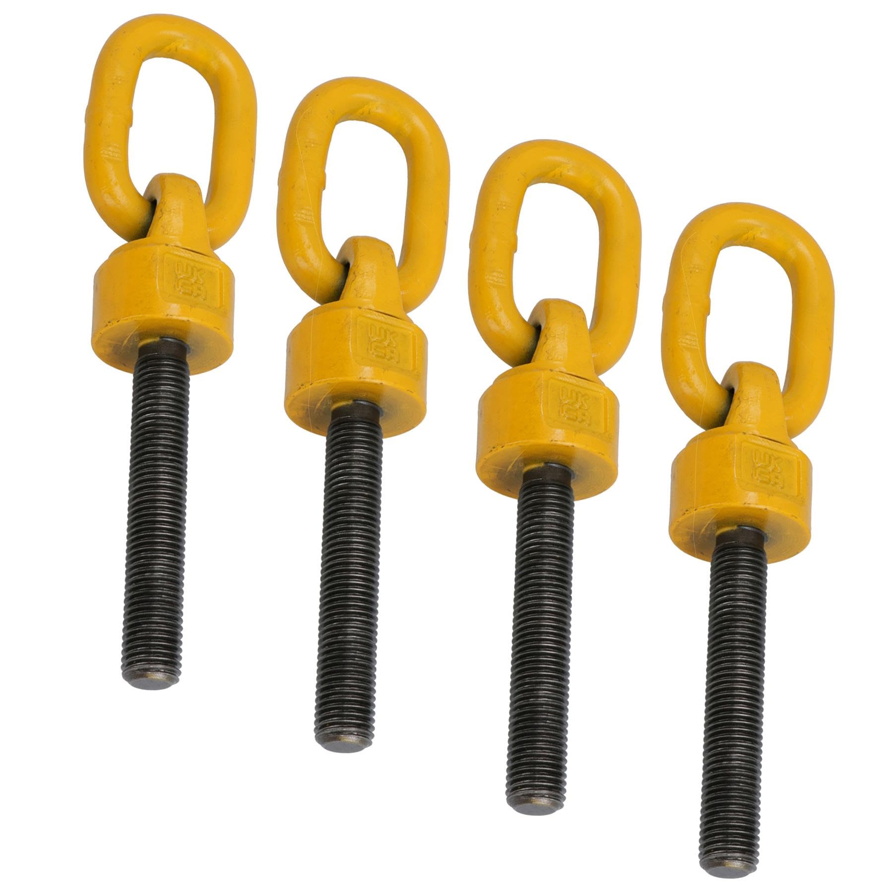 M16 x 120mm Swivel Rotating Lifting Point Eye Bolt with Ring 1.12t Capacity 4pc