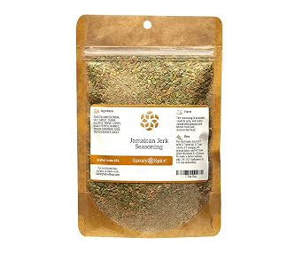 Savory Spice Jamaican Jerk Seasoning - Sweet and Spicy Jerk Dry Rub for Chicken, Steak, Pork, Shrimp - Authentic Caribbean Spices - Vegan, Gluten-Free, No MSG 1 Cup Bag - Net 5.1 oz
