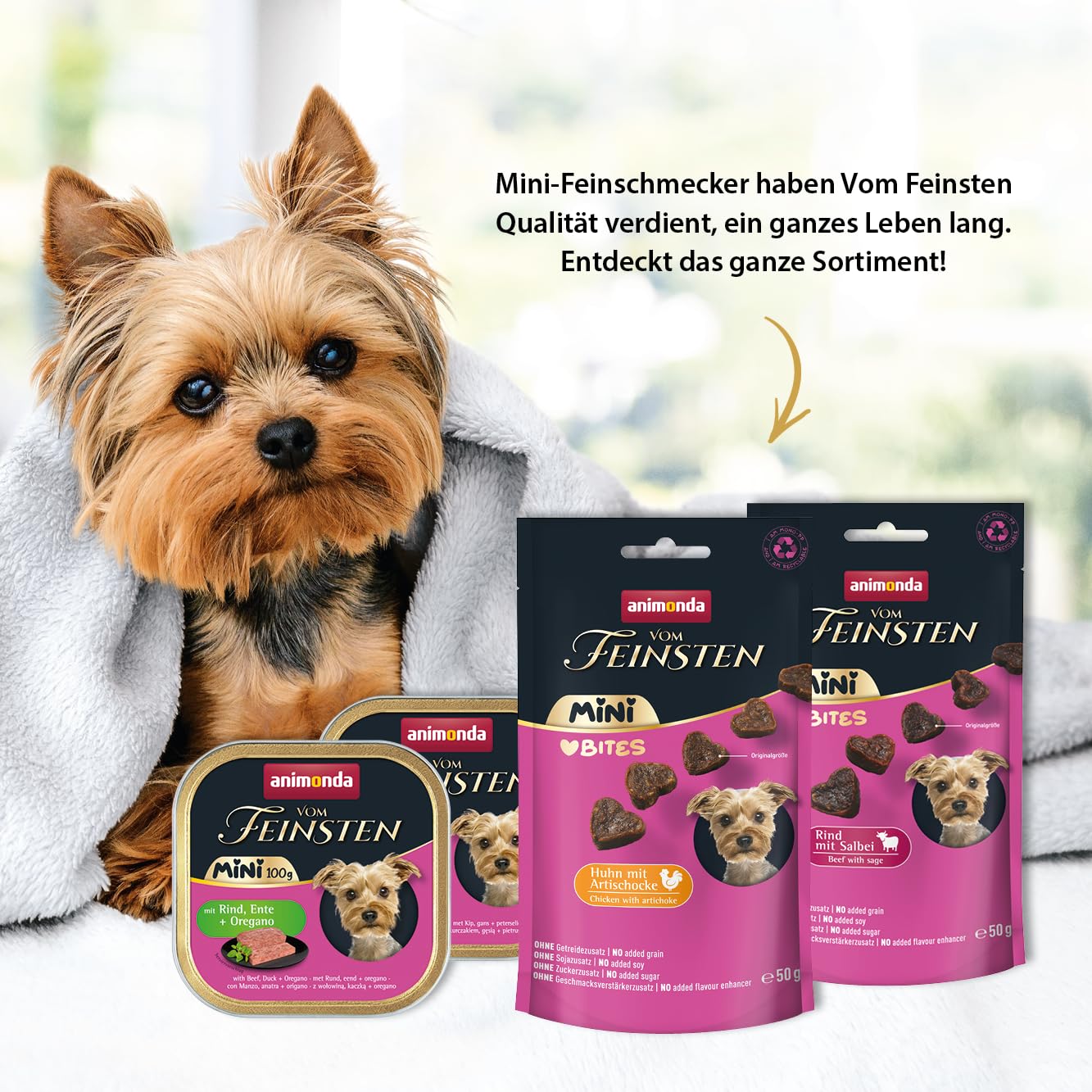 animonda Vom Feinsten Mini Junior Hundefutter nass mit Pute, Kalb und Apfel (32 x 100 g), getreidefreies Welpenfutter ohne Zucker und Soja für kleine Hunderassen