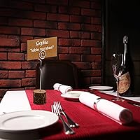 Vista 4 de 20 soportes de madera para tarjetas de lugar, soportes de madera rústica para números de mesa y 30 tarjetas de lugar de papel Kraft, tarjetas