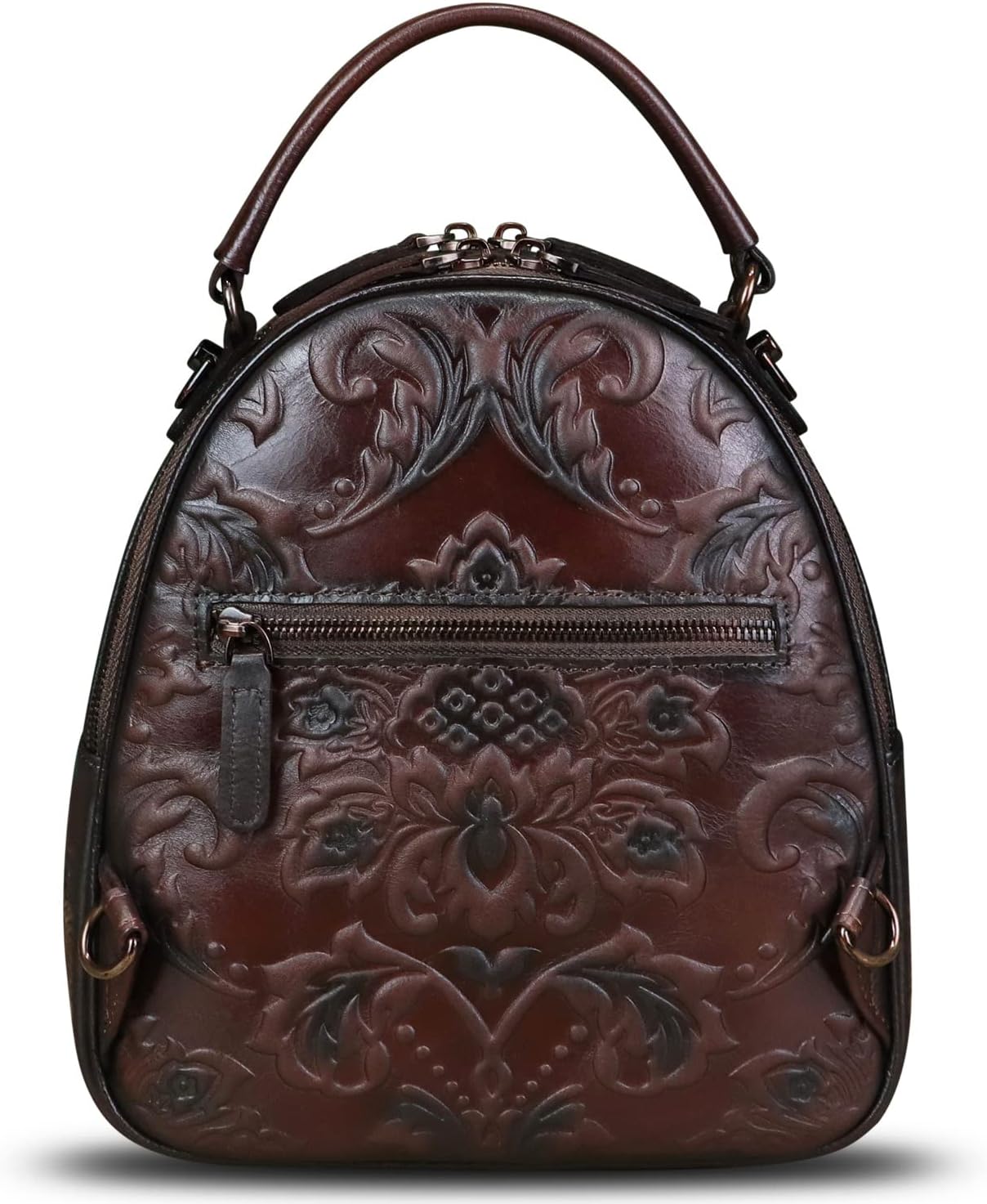 Genuine Leather Backpack for Women Crossbody Shoulder Bag Vintage Rucksack Fashion Knapsack Purse Daypack Bag (Coffee)