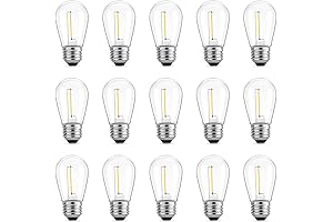 Meconard Outdoor Patio String Light Bulbs, Shatterproof Waterproof Festoon LED Bulbs