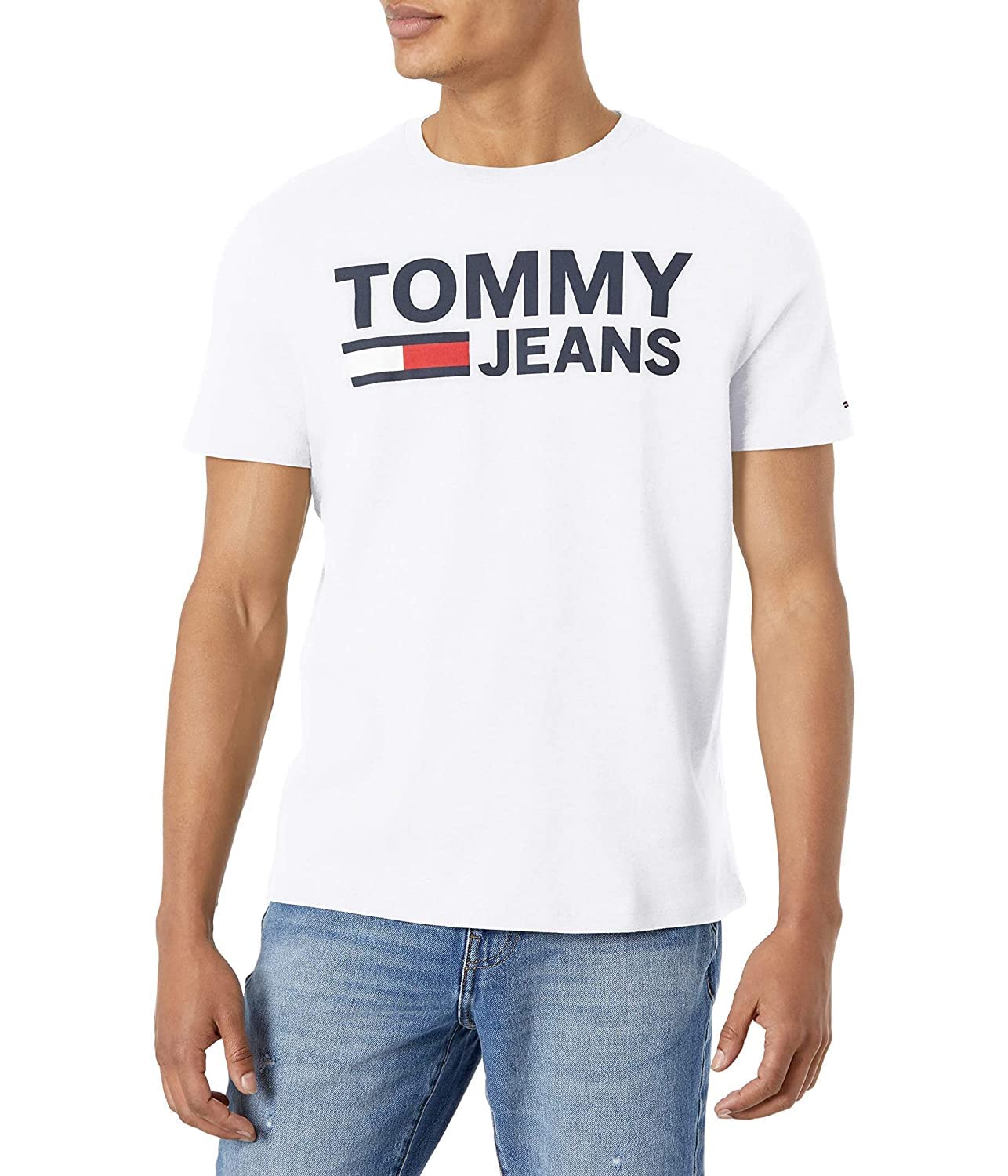 Mens Short Sleeve Tommy Jeans Logo T-Shirt