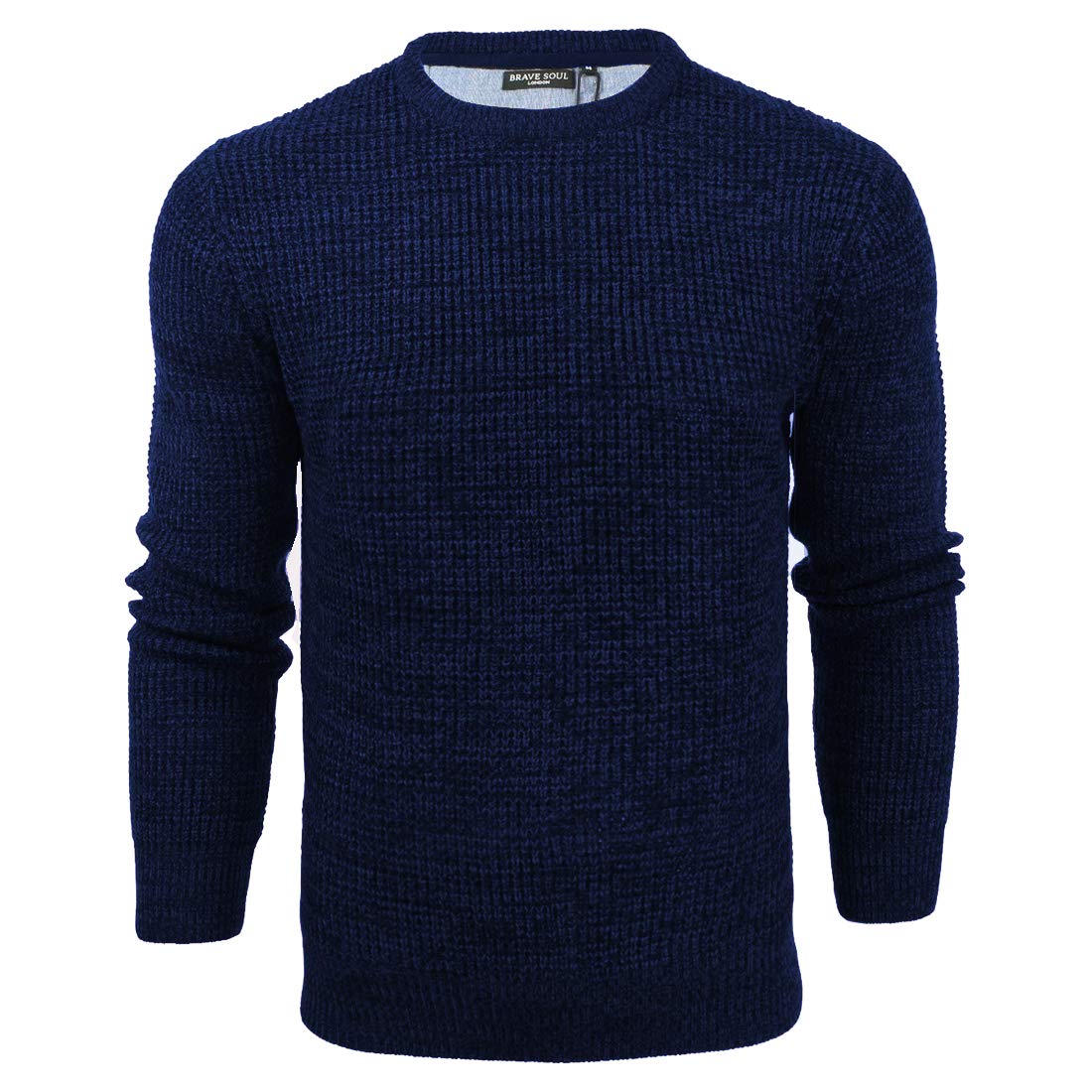 Brave Soul Mens Binary' & 'Neutron' Crew Neck Jumper Fishermans Chunky Rib Knit