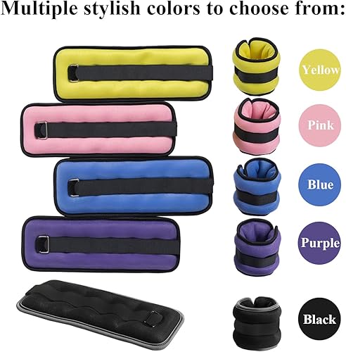 Miniatura 7 de Pesas de tobillomuñeca, pesas pequeñas para mujeres y niños, equipo de ejercicio con correas ajustables para fitness, gimnasio, baile, caminar,