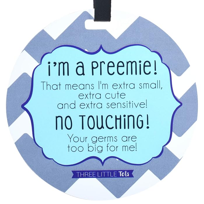 Buy THREE LITTLE TOTS - Blue Preemie Chevron Tag - (Boy Preemie sign ...