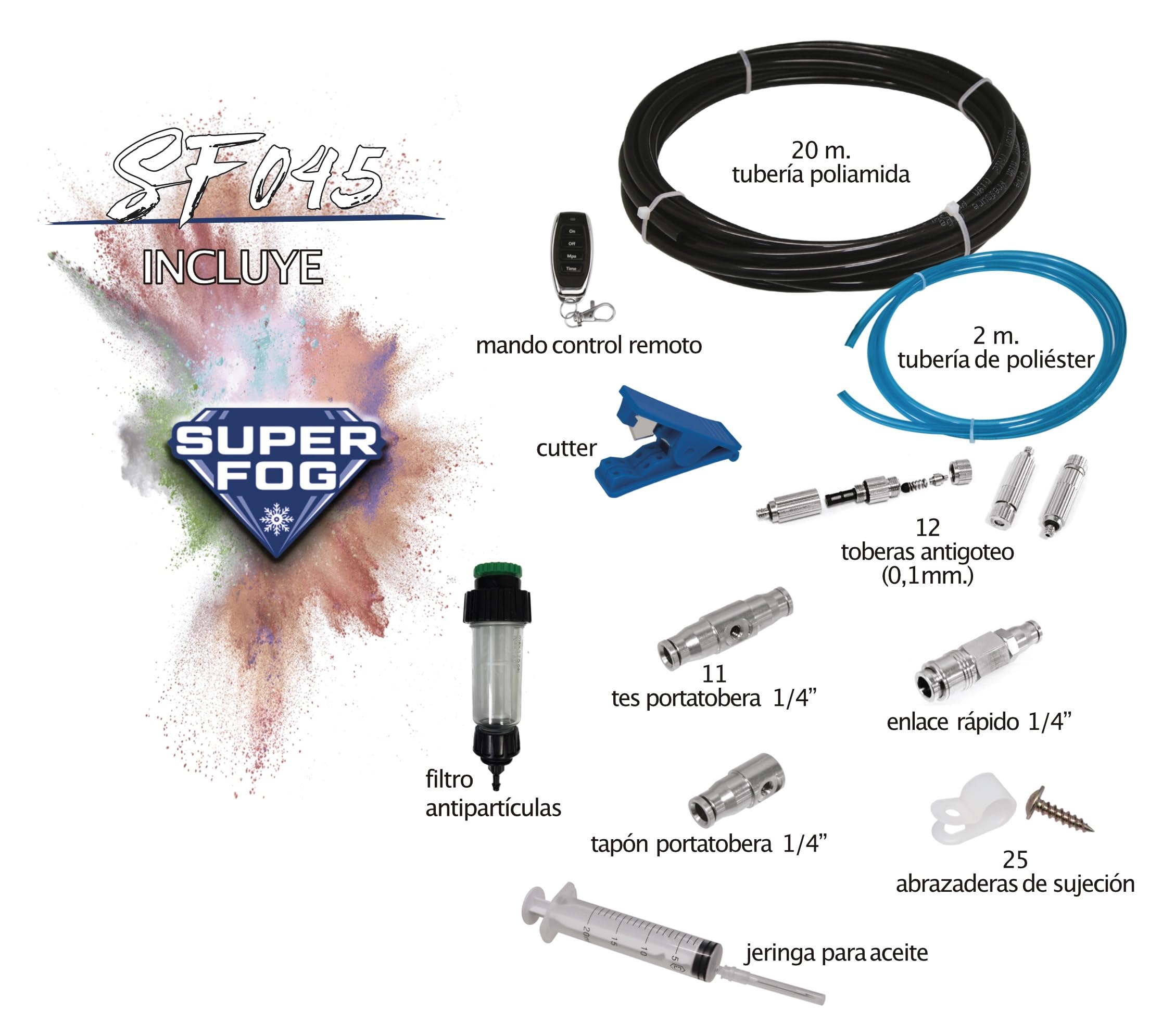 Kit de Nebulización de Exteriores, con 12 Puntos de enfriamiento