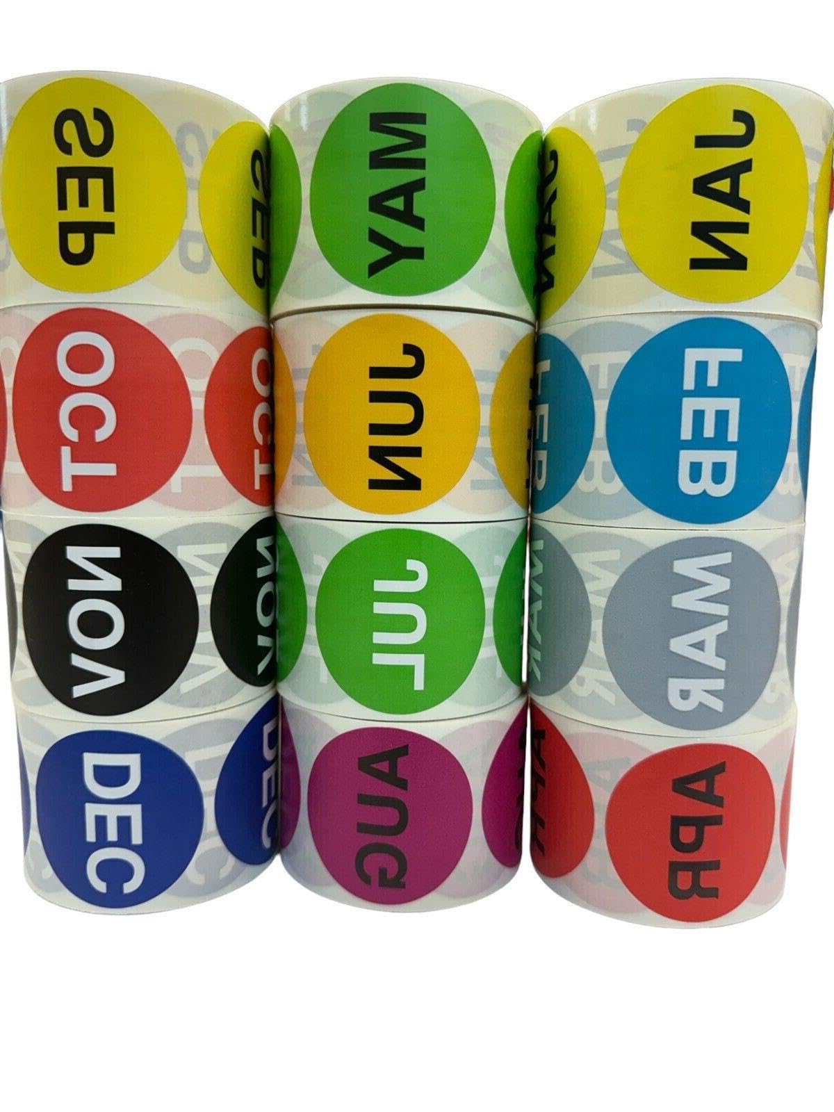 for 2 Round Months of The Year Adhesive Inventory Labels 500 Per Roll (12 Rolls)