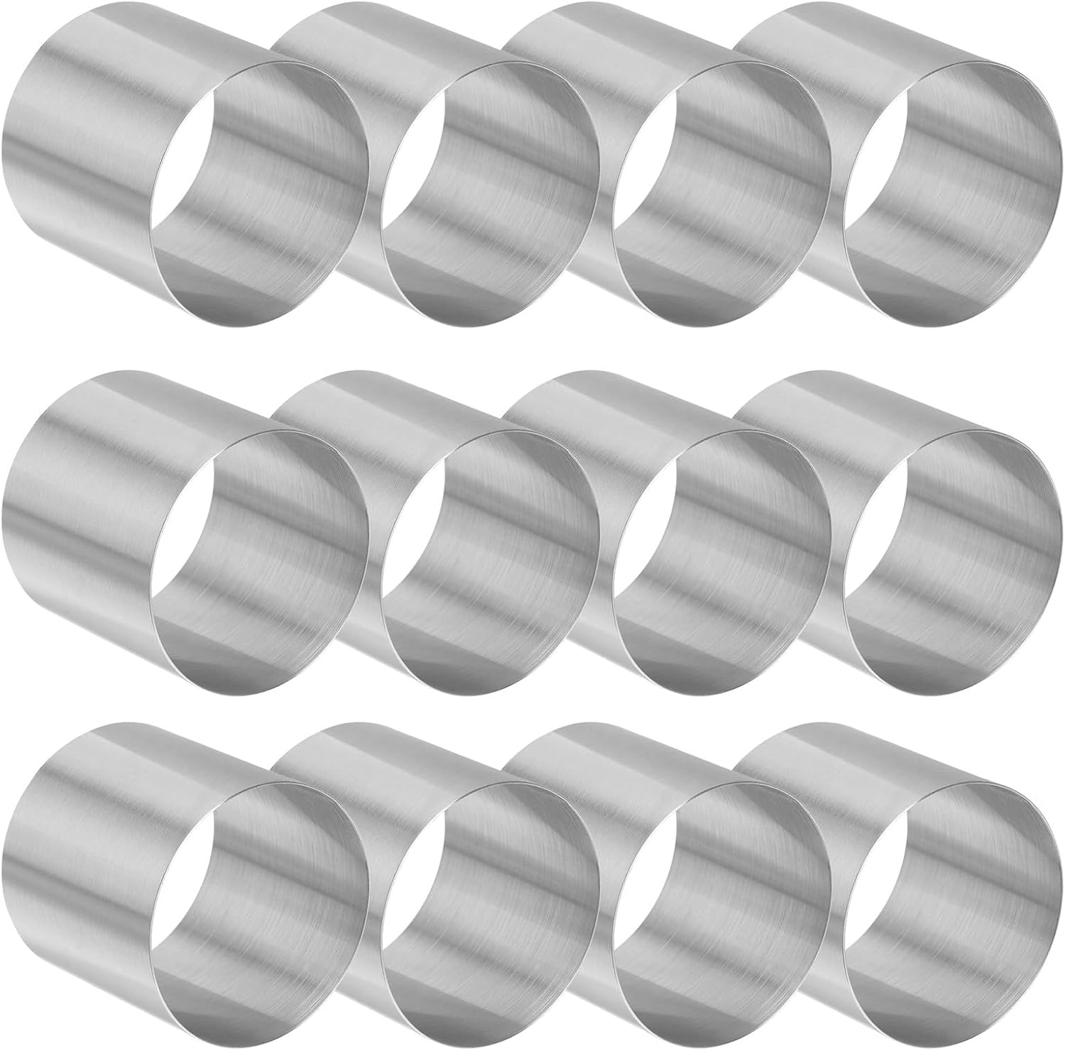 12 Pcs Stainless Steel Cake Rings 5x5x5cm Mousse Baking Mold DIY Baking Tray Kitchen Bakeware Set for Home Dessert Pastry