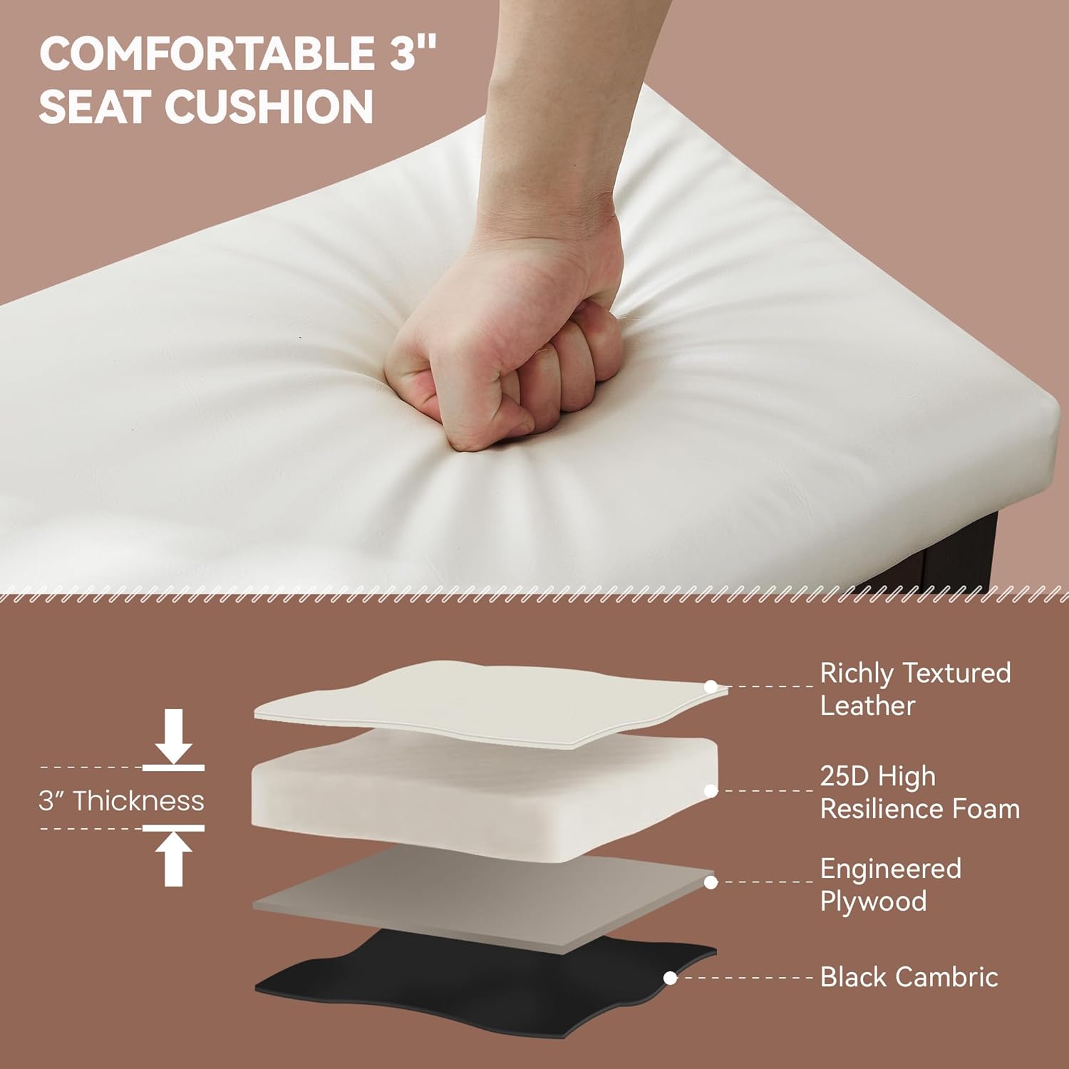 40" Shoe Bench with Leather Cushion, 2-Tier Shoe Rack Entryway Bench, Wood Bench for Front Door Entrance, Mudroom, Hallway, Wooden Shoe Shelves, Shoe Organizer, Shoe Storage, White