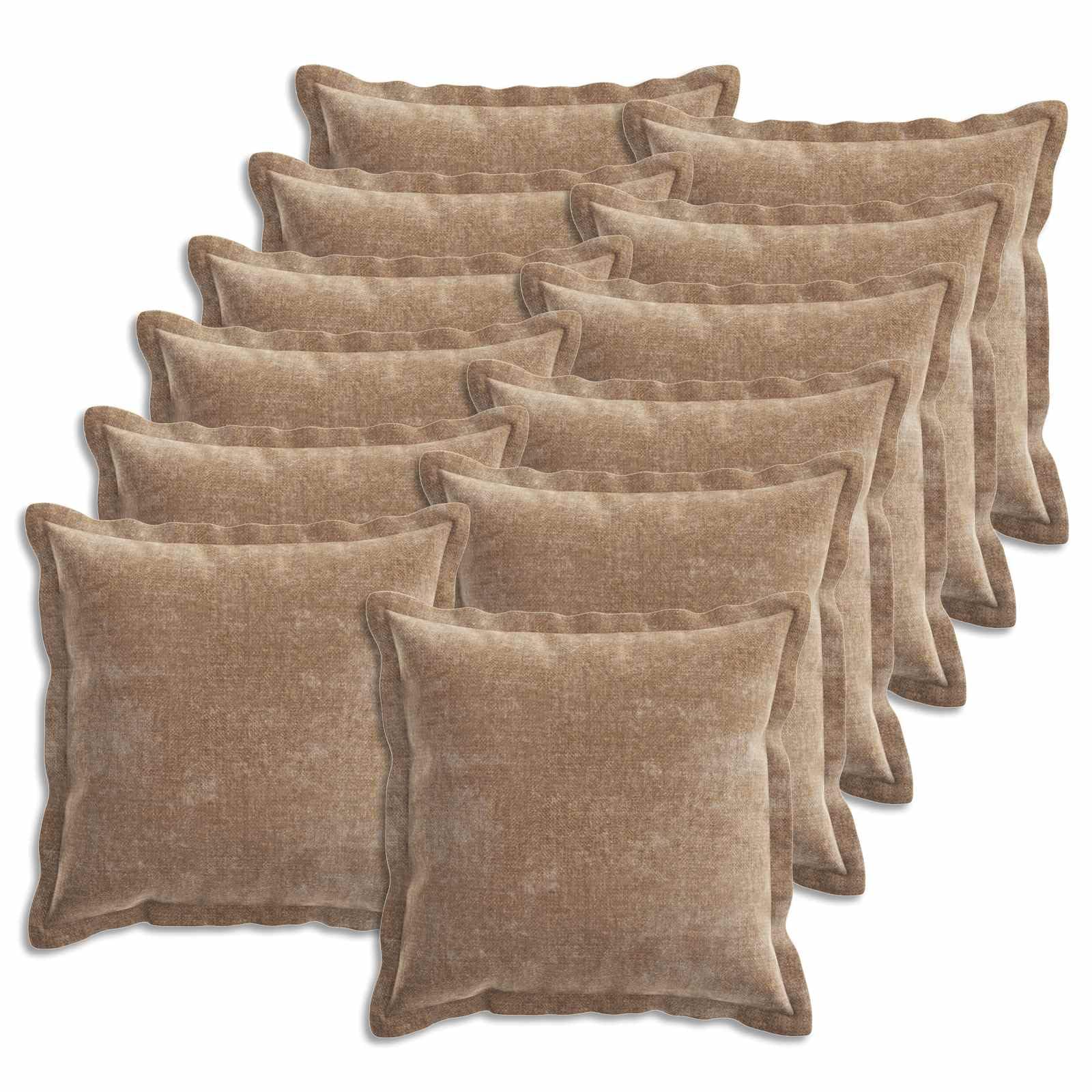 vidaXL Kissenbezug 12 STK. Houten Braun 45 x 45 cm Chenille-Stoff