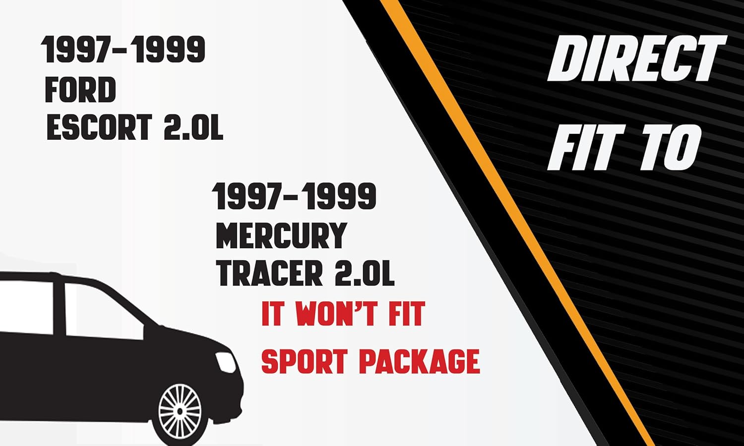 Northeastern Exhaust | Stainless Steel Resonator Pipe, Muffler Exhaust System Kit Compatible for Ford Escort 1997-1999 | Mercury Tracer 1997-1999 2.0L | Free Gasket and Clamps Included | Wagon