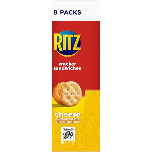 Vista 17 de RITZ Galletas tipo sándwich de queso, aperitivos para el almuerzo, 48 paquetes de bocadillos (6 cajas, 6 galletas por paquete)