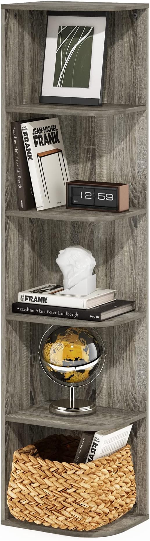 Furinno Pasir 5-Tier Corner Bookcase