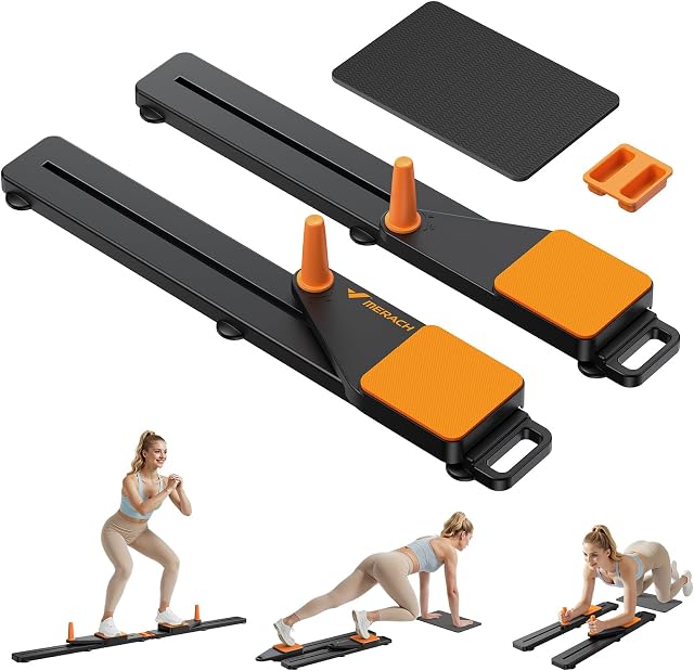 MERACH Reformer für Pilates– Pilates Board Multifunktions Bauchtrainer | Brett 120KG Klappbar, Pilates Reformer für Rumpf, Bauch, Arme & Beine, FitnessgeräTe für Zuhause Leise