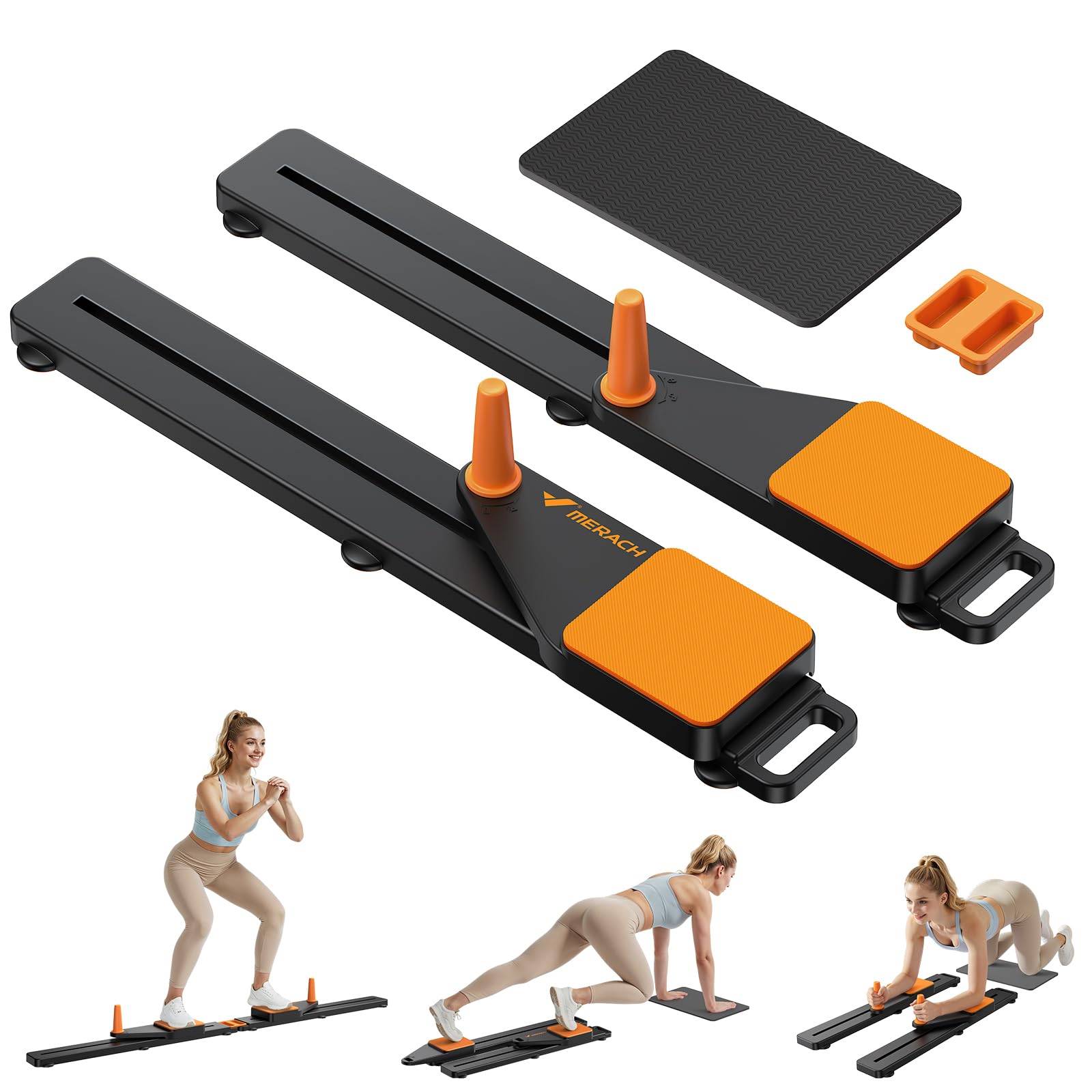 MERACH Pilates Board - Pilates Equipment Multi-Reformer Pilates Machine with 265lbs Foldable, Reformer Pilates for Core Abdominal Arms & Legs, Home Pilates Kit for Women Quite