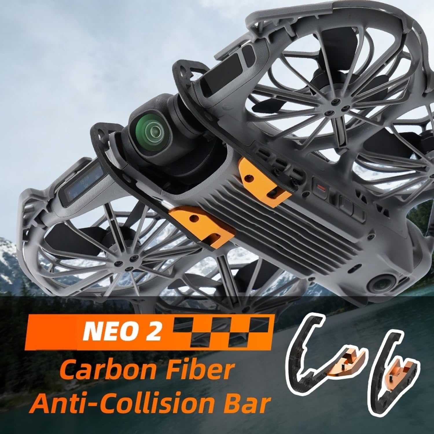 Gimbal Bumper for DJI NEO 2 Gimbal Protection Bar Carbon Fiber Camera Lens Protector Anti-Collision Bumper Protect Guard Bar for DJI Neo 2 Drone Accessories