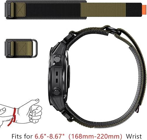 Miniatura 8 de Abanen Correas de reloj tácticas de nailon para Fenix 7X Fenix 6X Fenix 5X Enduro 2, ajuste rápido de 1.024 in, ajustable, resistente, correa de