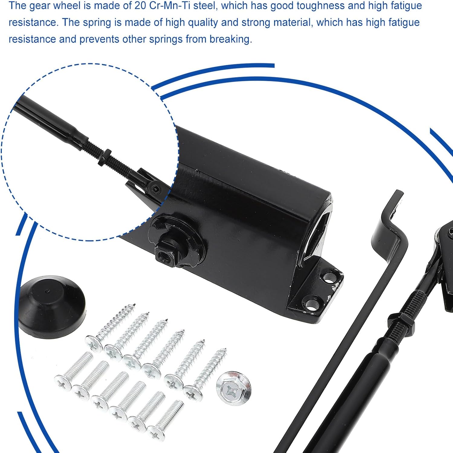 Automatic Door Closer Simple Home Door Closer Non-Electric Self-Closing Device Easy Installation Black Small